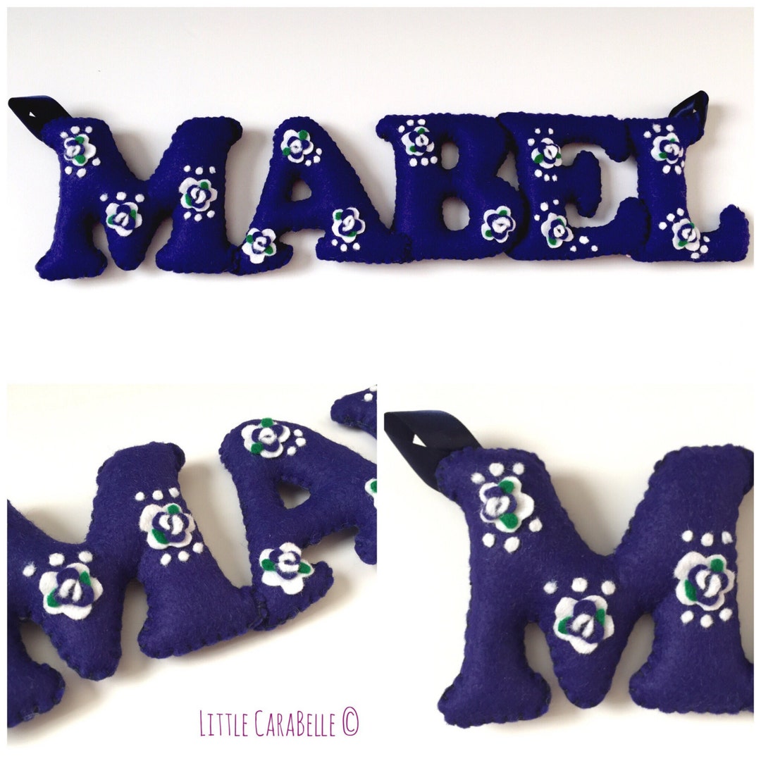 Name Banner Garland Personalised Felt Name Banner Indigo Etsy