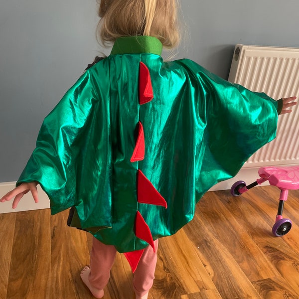 Dinosaur dragon dress up cape. Perfect for any little Dino fan. Kids room, nursery, jurassic, dinosaur theme, pretend play, costume, wings