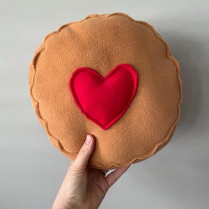 Biscuit cushion pillow. Jammie heart style pillow. Food theme decor, sweet treats. Kids room, nursery, fake food, child’s birthday gift