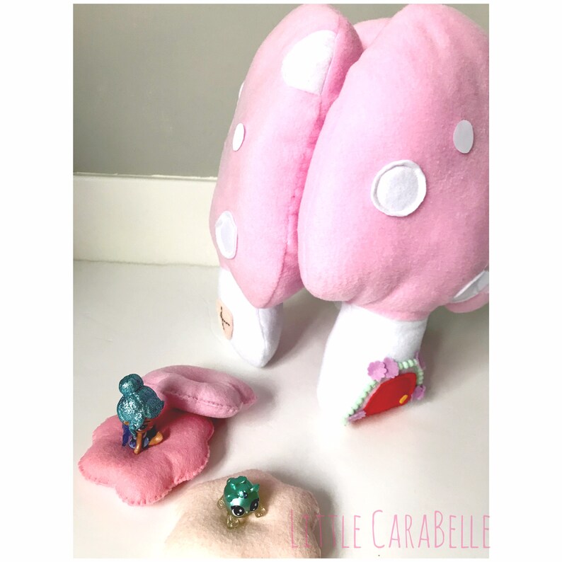 Fairy toadstool play set felt toy cushion pretend play outdoor magical play girls room boys room Felt toys playroom fairy garden