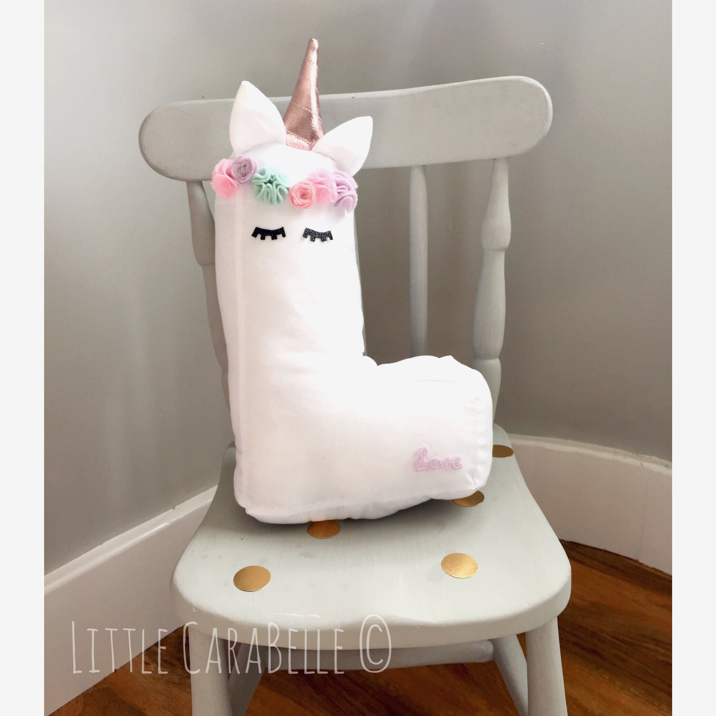 Unicorn letter cheap pillow