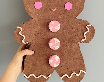 Giant gingerbread man fake bake, christmas decoration. Candyland decor. Fake Christmas cookie. Christmas decoration oversize decs, tier tray