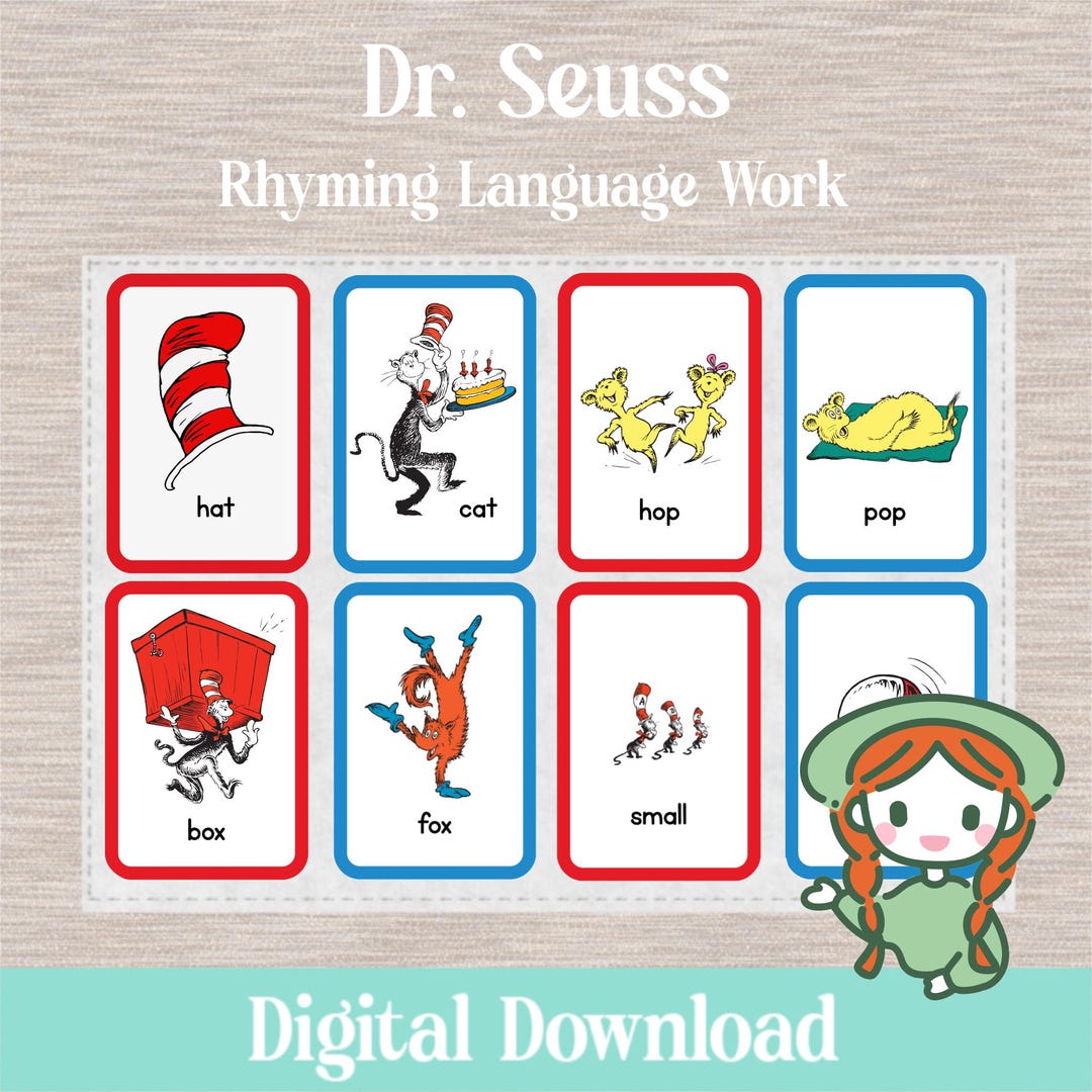 Montessori DR. SEUSS Language Rhyming Matching Cards - Etsy
