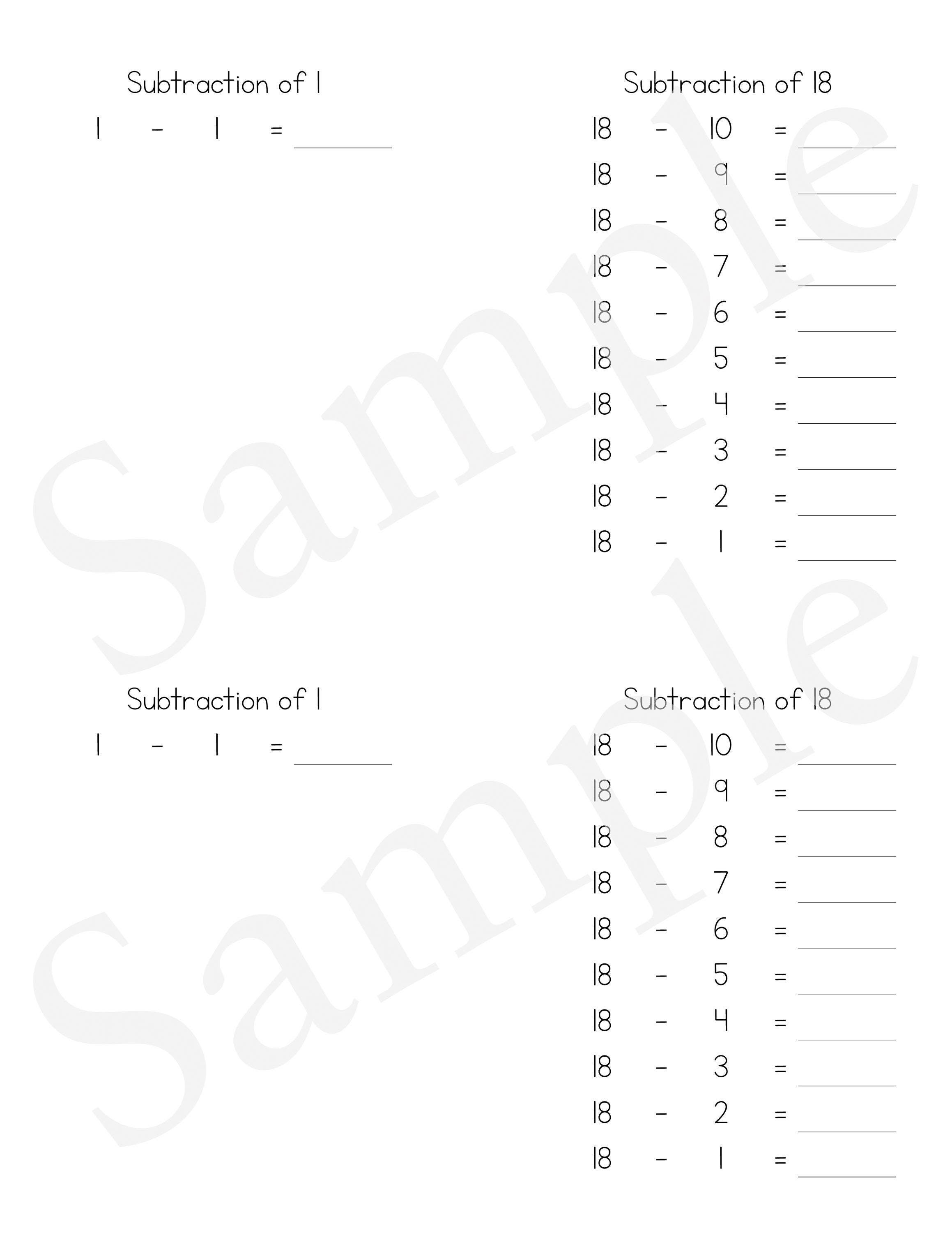 Montessori EQUATION Booklets Math Facts Worksheet Printable PDF - Etsy