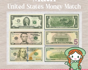 Moneda de Estados Unidos DINERO Matemáticas Montessori Imprimible PDF