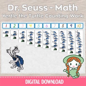 Montessori DR. SEUSS - Estensione matematica dei numeri - Esercizi di conteggio - Yertle la tartaruga