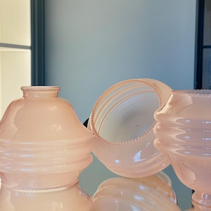 3 art deco pink lampshades