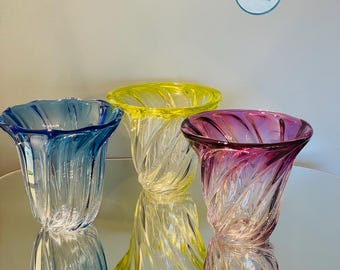 Val Saint Lambert Ruby Red Crystal Vase 