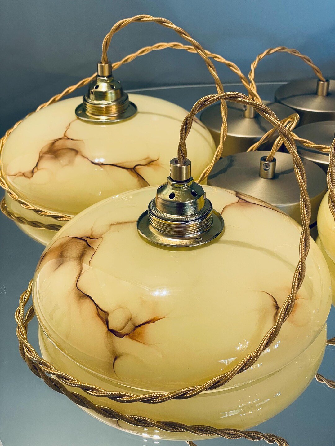 Marbled Opaline Art Deco Lamps - Etsy