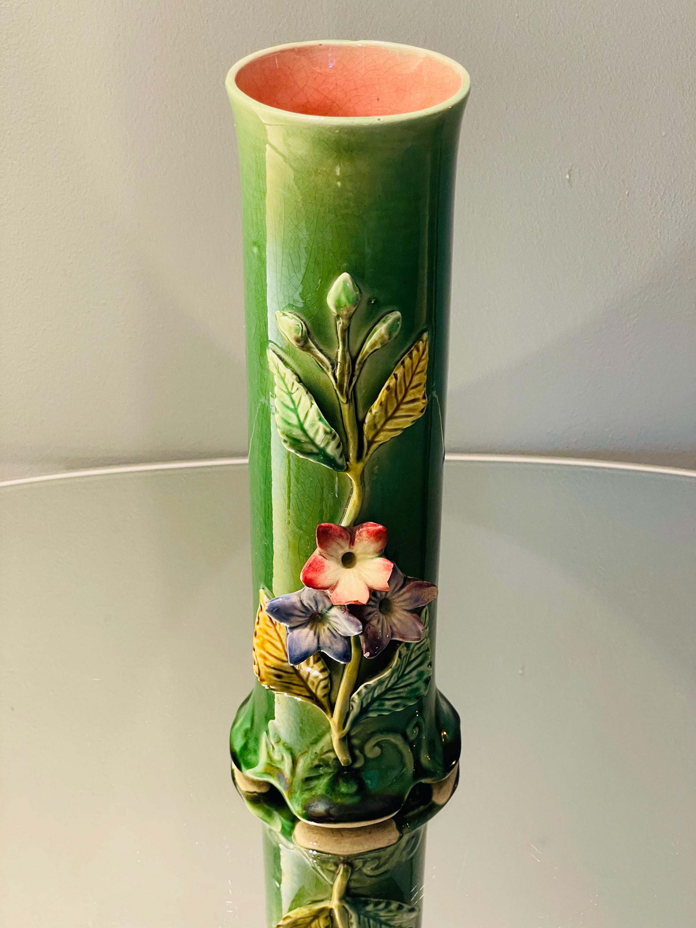 Vase barbotine art nouveau - Etsy 日本