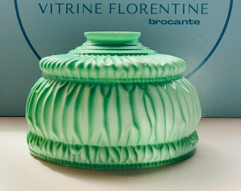 Lámpara opalina verde vintage rara