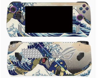 ROG Ally Skin Red Wave Art Wrap – Matte Japanese Style Console Decal Cover