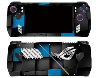 ROG Ally Skin Black Tech Vinyl Wrap – Matte Grid Console Decal Protective Cover