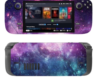 Purple Nebula Skin for Steam Deck OLED and LCD, Galaxy Vinyl Wrap