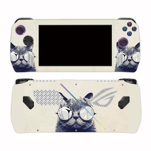 ROG Ally Skin Cool Cat Vinyl Wrap – Matte Retro Cat Console Decal Protective Cover