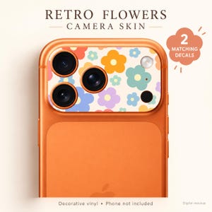 Retro Flowers Camera Skin for iPhone 17 / 18 Pro & Pro Max, 2 Vinyl Decals