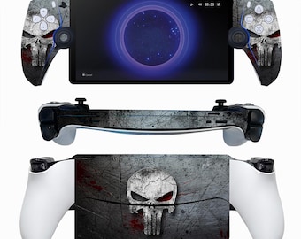 Peau de portail PS Skull Punisher : pellicule de vinyle grunge foncé