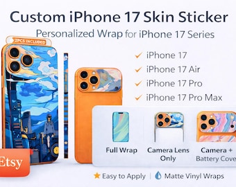 Vinilo adhesivo personalizado para iPhone 17 (2 unidades)