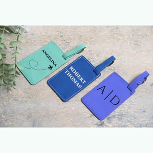 Leder Gepäckanhänger, personalisierte Gepäckanhänger, Urlaubsgeschenk, Gepäckanhänger Bevorzugung, Gepäckanhänger für Flugzeug, maßgeschneiderte Reisegepäckanhänger