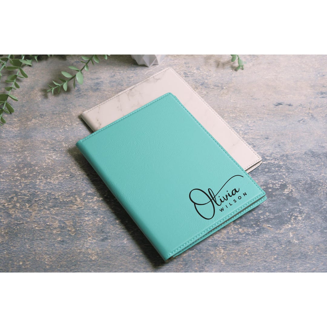 Personalized Vegan Leather Padfolio, Engraved Padfolio, Christmas