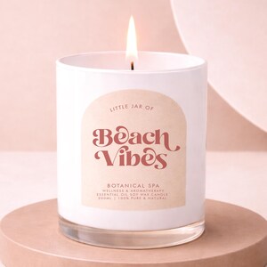 Beach Vibes Soy Wax Candle | Aromatherapy Essential Oils, Coastal Decor
