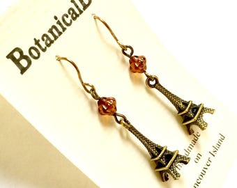 Eiffel Tower Drop Earrings: Czech Glass, French Style