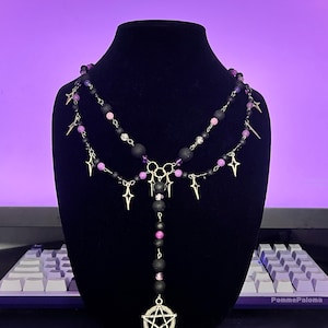 Perpetua inspired rosary - Ghost BC - handmade bead necklace