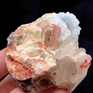 Natural imperial Topaz crystal on matrix specimen from katlang mine Mardan Raw Topaz specimen.