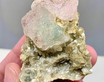 Bi-Color Fluorite Crystal with Mica Matrix, Nagar Valley Hunza