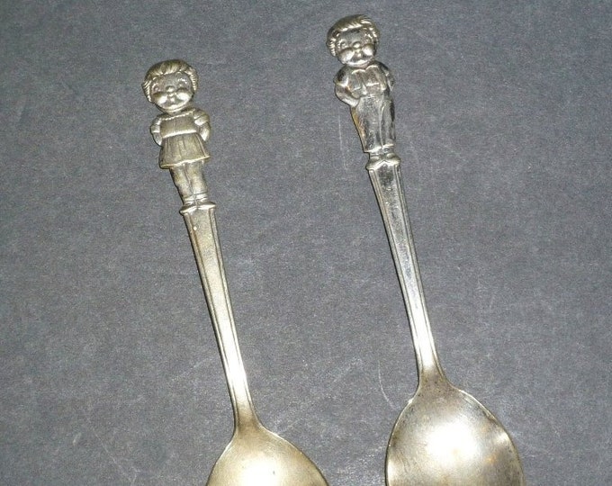 Vintage Campbell Soup Spoons 1960's Campbell's Soup Kids Boy and Girl