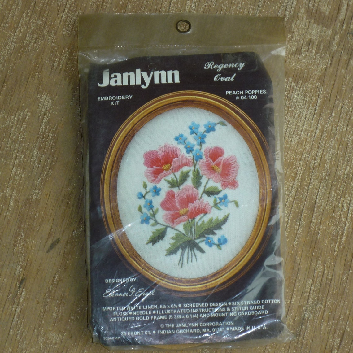 Vintage Janlynn Crewel Kits with Fabric Floss Wood Frame Etsy