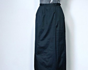 Black Silky Skirt Vintage Maxi Fully Lined Long 27" Waist Size Small VintageAgelessThings