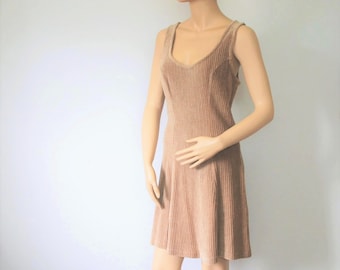 Vintage Jumper Dress Corduroy Wide Wale Brown Liz Claiborne Size Small