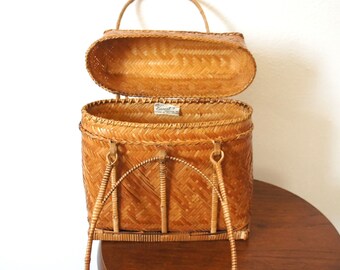 Mister Ernest Straw Handbag Vintage 1950's, 1960's Bucket
