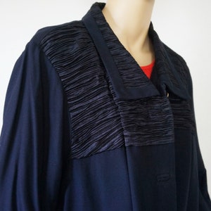 Vintage Jacket Navy Blue Slouchy 50's Style Lightweight Button Front No Size Tag See Measurements image 3