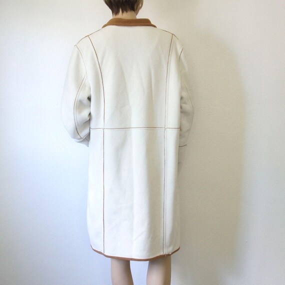 Vintage Coat Reversible Blanket Patchwork Brown C… - image 3