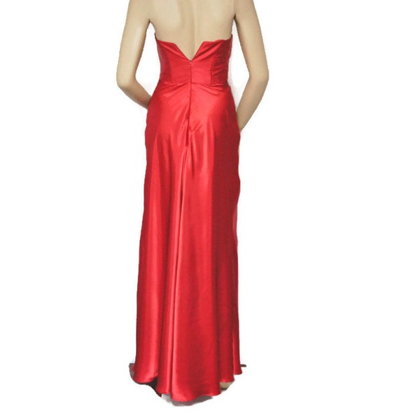 Extra Small Red Strapless Gown by Jessica Mc Clin… - image 4