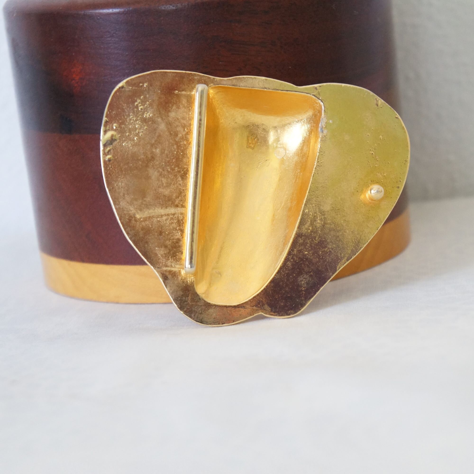 Vintage Large Elephant Belt Buckle Trunk Up Gold Tone Belt Buckle Vintage Lucky Elephant Trunk up Gold Tone Metal  main image 2
