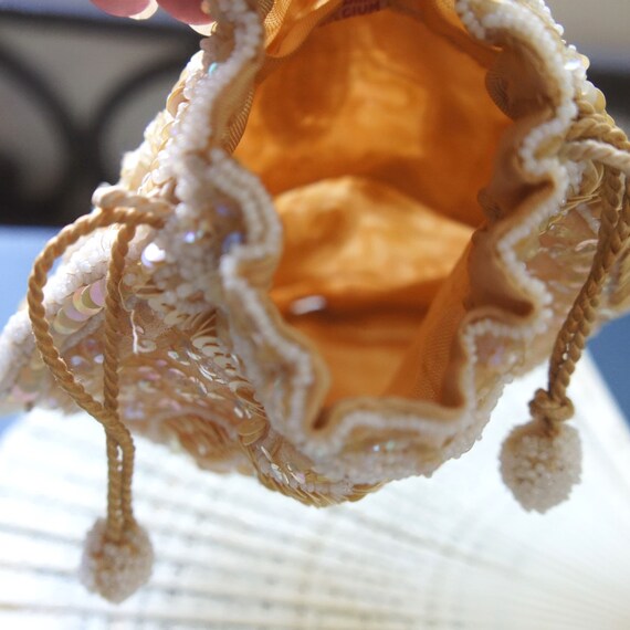 Vintage Purses Antique Drawstring One Crocheted O… - image 3