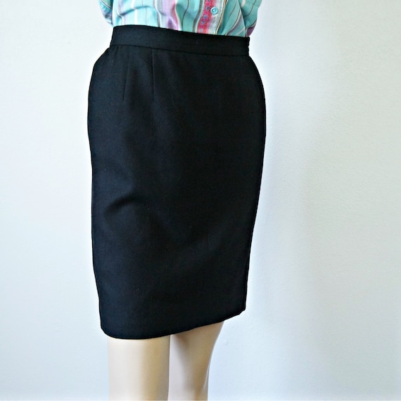Valentino Skirt Wool Black Short Mini Vintage Designer