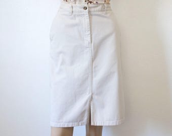 Vintage 1990's Skirt Khaki Denim Straight Size Tagged 4