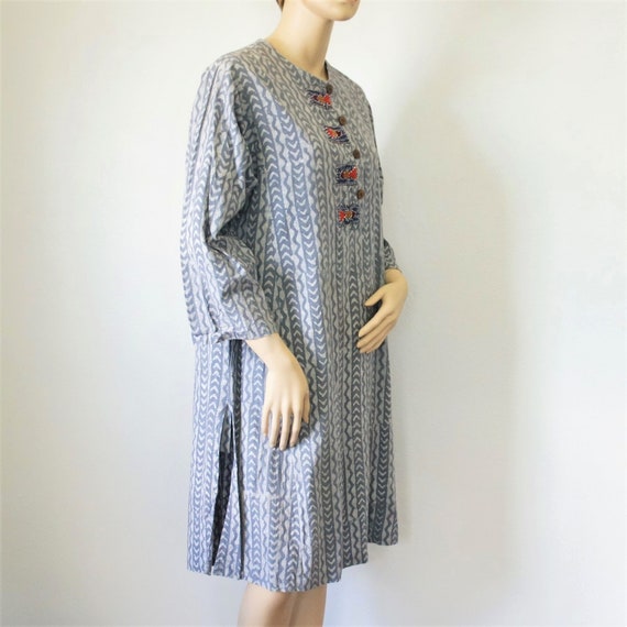 Cotton Caftan Ethnic Gray Comfort Dress Vintage K… - image 8