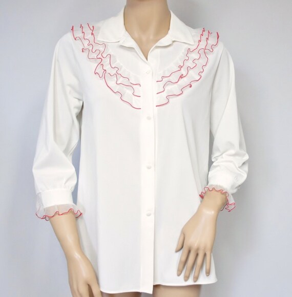 Vintage Nightshirt Pajama Top Shadowline Creamy White… Gem