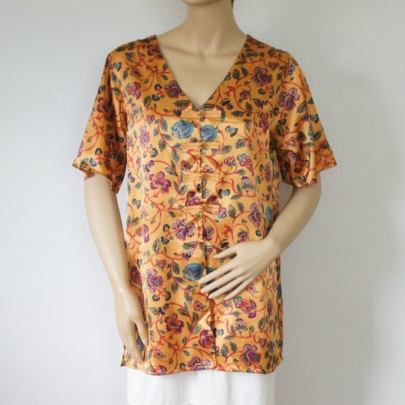 Shortie Robe Asian Style Morning Bed Jacket Vinta… - image 1