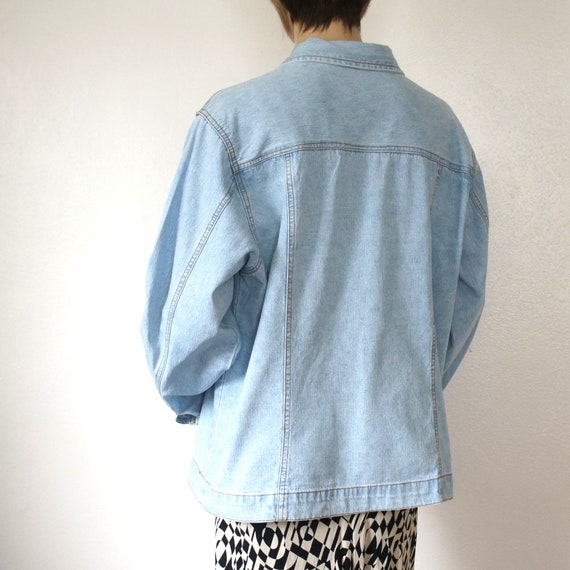 Denim Jacket Nice Fade Designer 1990's Bill Blass… - image 8