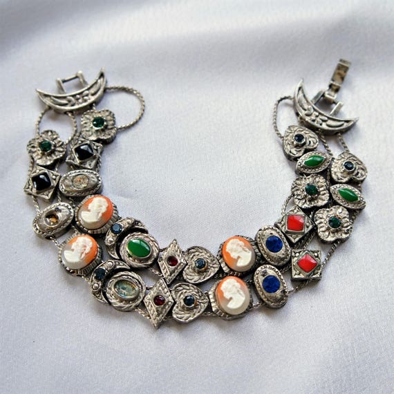 Slide Bracelet Vintage Double Strand Victorian Revival Antique