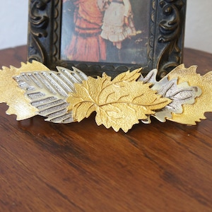 Gold and Black Decorative Buckle Made By Accessocraft NYC ACCESSOCRAFT NYC Ornate Rich Golden Gold Tone Jeweled Faux  main image 4