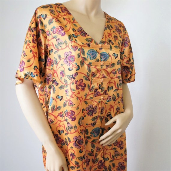 Shortie Robe Asian Style Morning Bed Jacket Vinta… - image 2