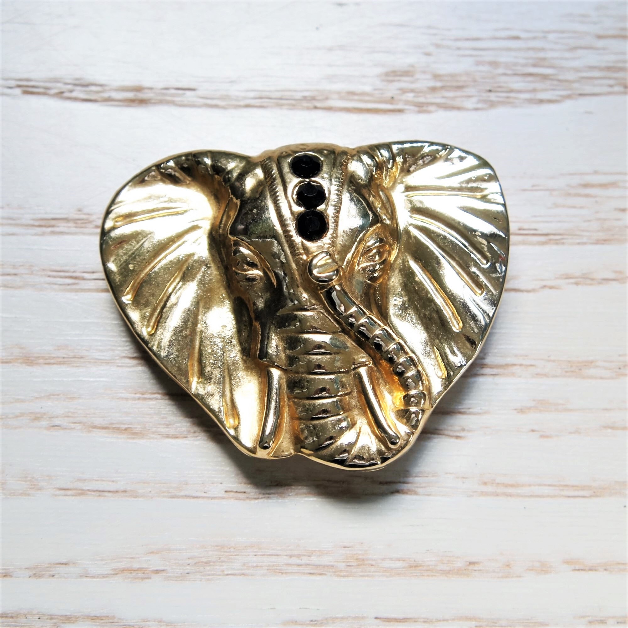 Vintage Large Elephant Belt Buckle Trunk Up Gold Tone Belt Buckle Vintage Lucky Elephant Trunk up Gold Tone Metal  main image 4