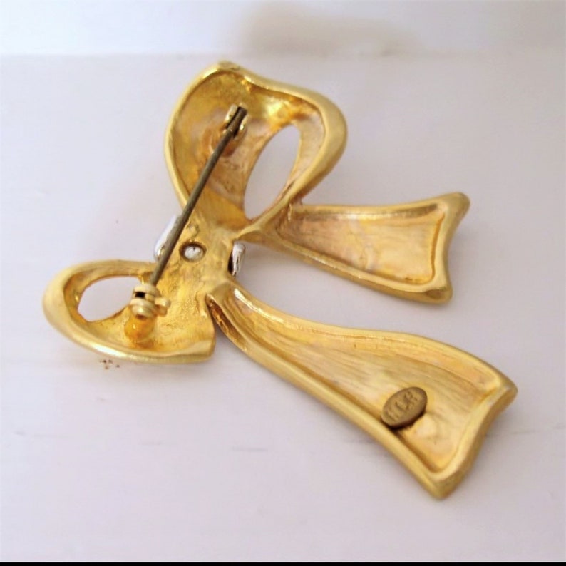 Vintage Brooch Bow Pin Signed NLH Costume Jewelry Birthday Special Occasion Bild 2